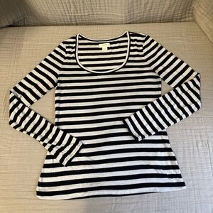 Mauve black and white stripe shirt